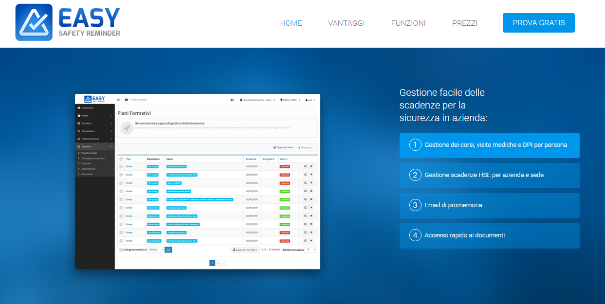 ESR: il software per controllare le scadenze della formazione sulla Sicurezza e Ambiente ESR: il software per controllare le scadenze della formazione sulla Sicurezza e Ambiente