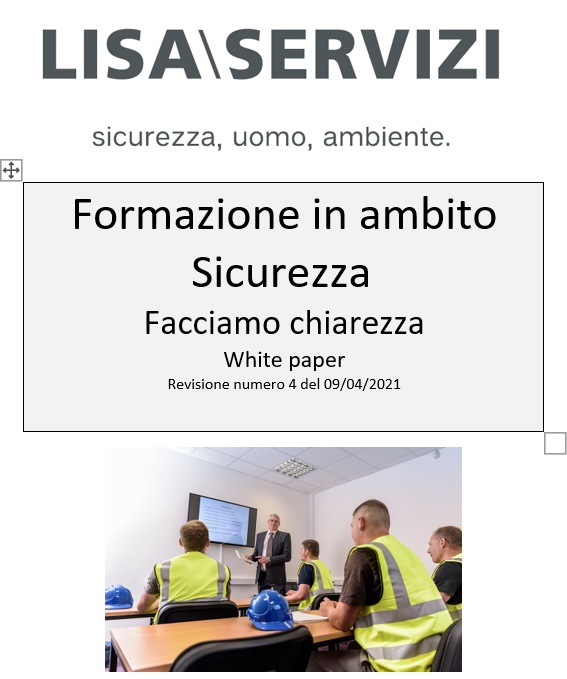 Speciale white paper Lisa Servizi formazione sicurezza Speciale white paper Lisa Servizi formazione sicurezza