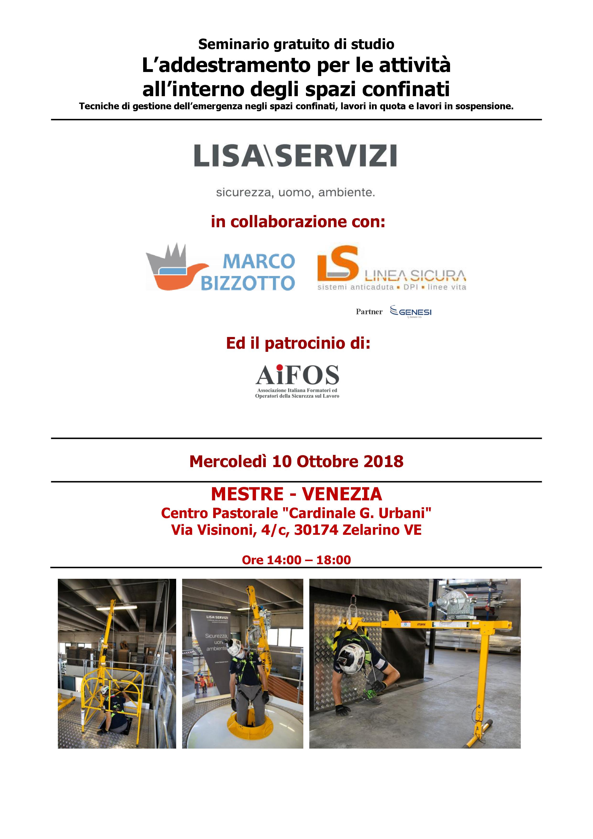 Seminario gratuito “L’addestramento per le attività all’interno degli spazi confinati”