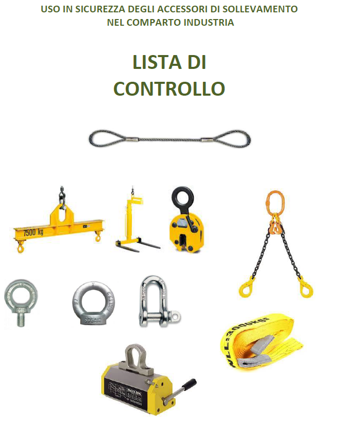 Lista di controllo per operazioni di sollevamento Lista di controllo per operazioni di sollevamento
