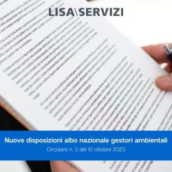 Nuove disposizioni albo nazionale gestori ambientali 