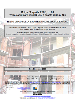 Testo Unico 81/08 edizione aggiornata a Novembre 2020