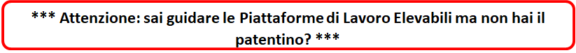 Corso Piattaforme di Lavoro Elevabili