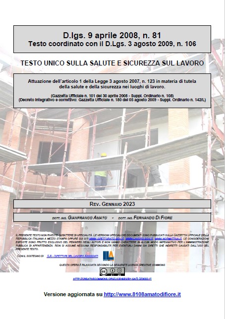 testo unico salute e sicurezza 81/08 aggiornamenti gennaio 2023 