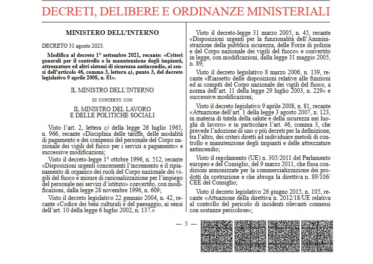 decreto controlli antincendio